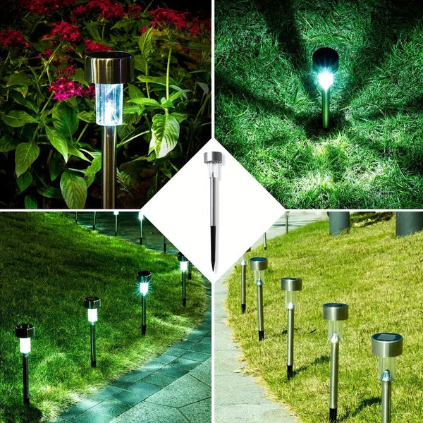 10 Pcs Outdoor Stainless Steel Solar Lights - Mega Cart