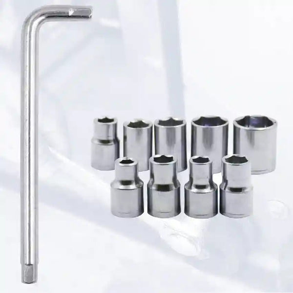 10Pc Multi-Size Wrench and Socket Hand Tool Set - Mega Cart