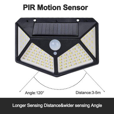 114 LED Solar Motion Sensor Wall Light - Waterproof & Bright - Mega Cart