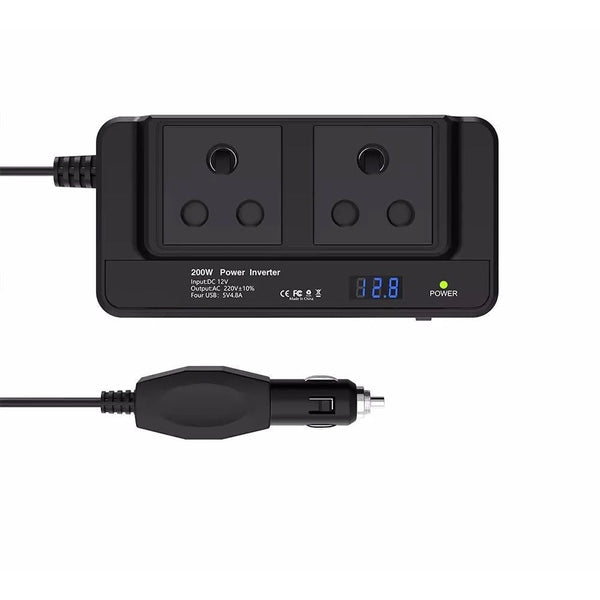Car Power Inverter 12V to 220V with 4 USB Ports