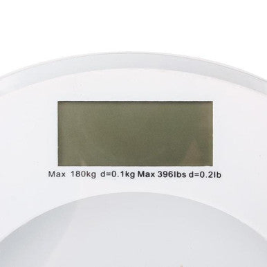 180KG Round Glass Digital Bathroom Scale with LCD Display - Mega Cart