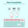 2.4G Wireless Keyboard and Mouse Combo - Ergonomic, Quiet, Retro - Mega Cart