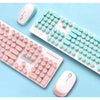 2.4G Wireless Keyboard and Mouse Combo - Ergonomic, Quiet, Retro - Mega Cart