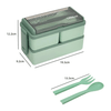 2 Layer 1400ml Lunch Box with Spoon and Fork - Mega Cart