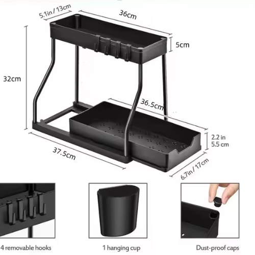 2-Tier Sliding Storage Rack - Mega Cart