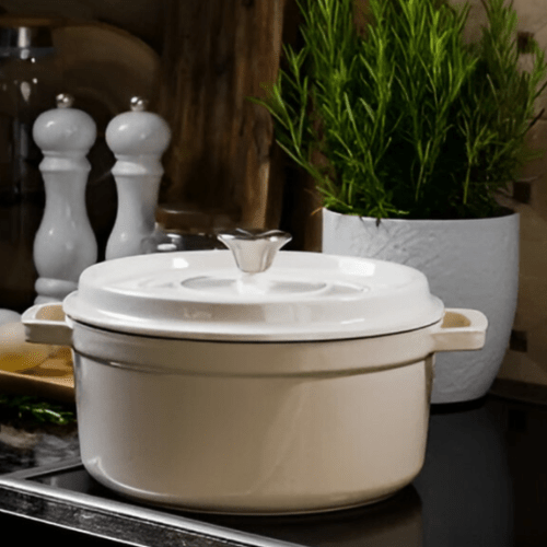 28cm Cast Iron Casserole Pot with Lid - Mega Cart
