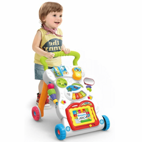 3-in-1 Baby Sit-to-Stand Musical Activity Walker & Stroller Toy - Mega Cart