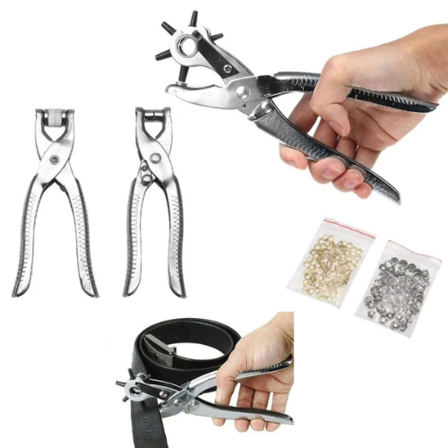 3 Pieces Leather Hole Punch & Grommet Setting Tool Kit - Mega Cart