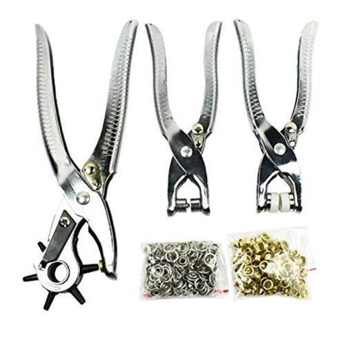 3 Pieces Leather Hole Punch & Grommet Setting Tool Kit - Mega Cart