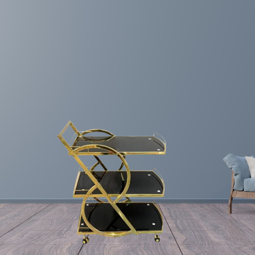 3-Tier Modern Serving Cart with Handle - Mega Cart