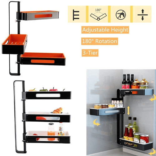 3-Tier Rotating Corner Shelves - Mega Cart