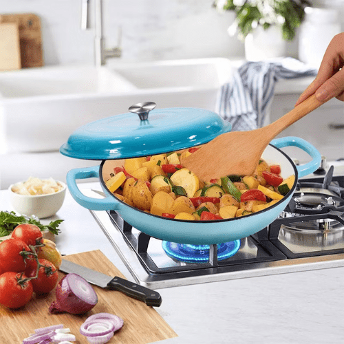 30cm Cast Iron Casserole Pot with Lid - Mega Cart
