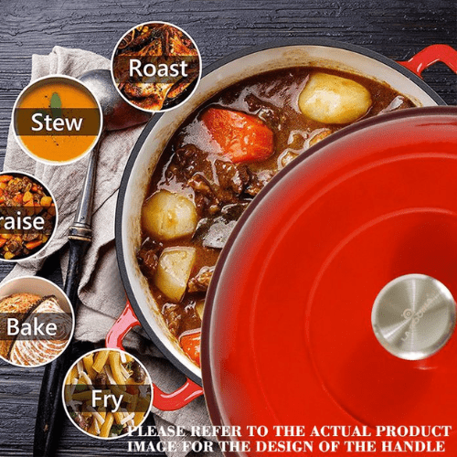 30cm Cast Iron Casserole Pot with Lid - Mega Cart