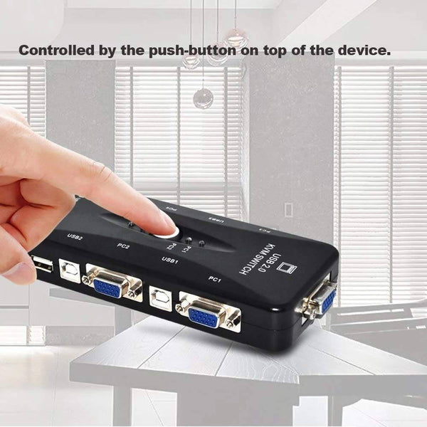 4-Port KVM Switch USB 2.0 Converter - Mega Cart