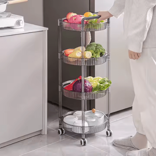 4-Tier Rolling Storage Cart with Wheels - Mega Cart