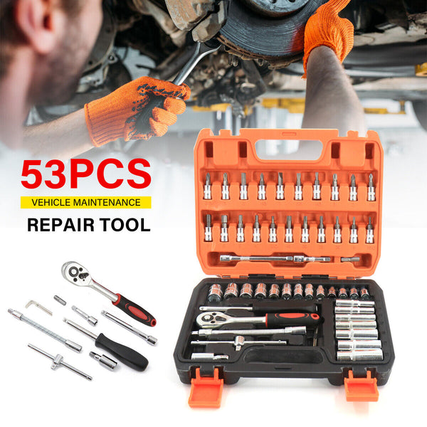 53pcs Auto Repair Tool Set with Socket Wrench - Mega Cart