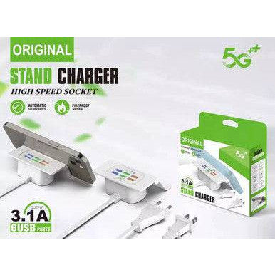 6-Port USB High-Speed Charging Stand for Multiple Devices - Mega Cart