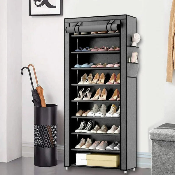 9-Tier Fabric Shoe Wardrobe Organizer - Mega Cart
