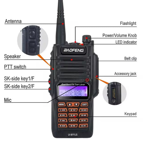 UV-9R Baofeng Waterproof Ham Two-Way Radio with FM - Mega Cart