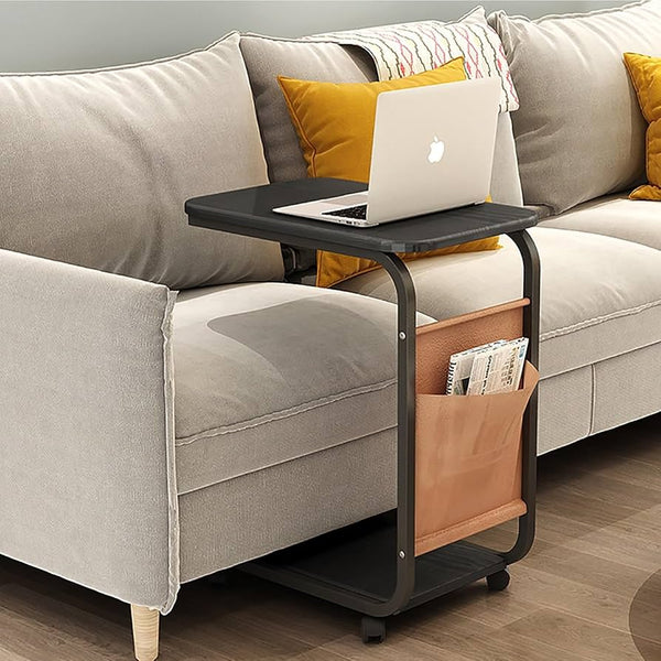 Rolling Side Table for Sofa or Bed