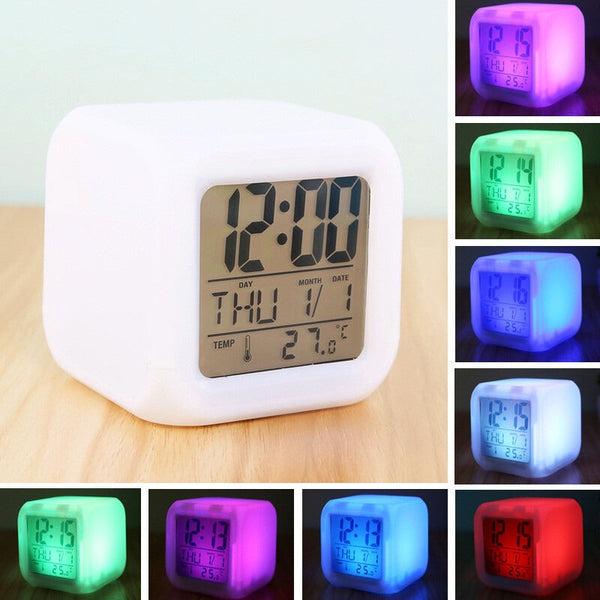 Compact Colour Changing Digital Clock