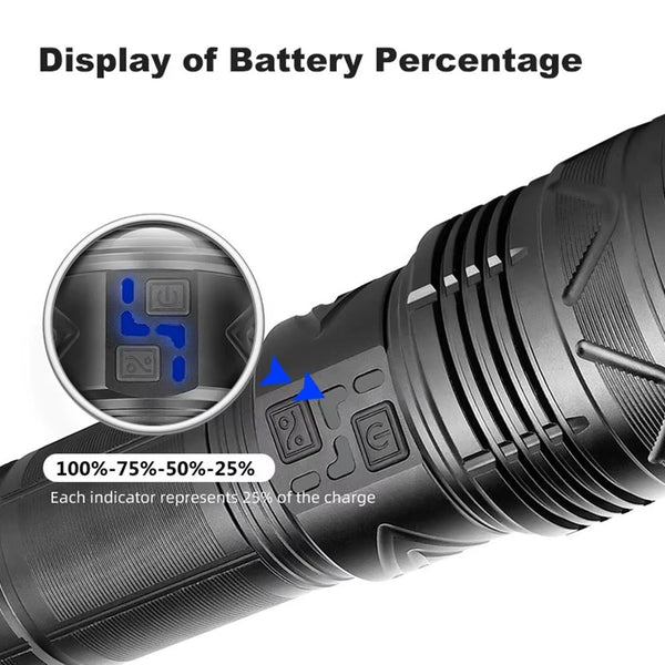 Tactical LED Flashlight with USB Charging - Mega Cart