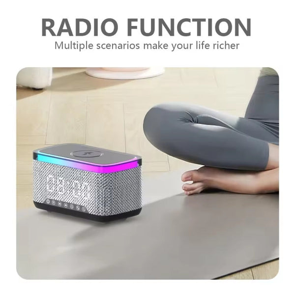Multifunction Alarm Clock with Speaker & Wireless Charger