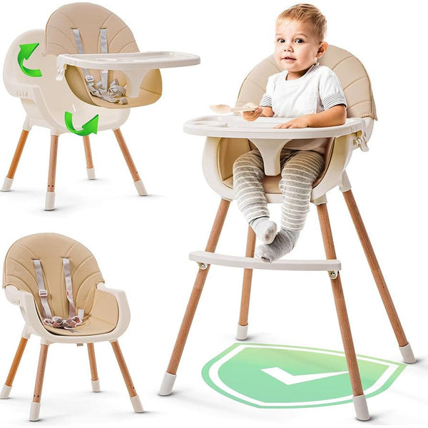Adjustable Baby Dining High Chair with Safety Harness - Mega Cart