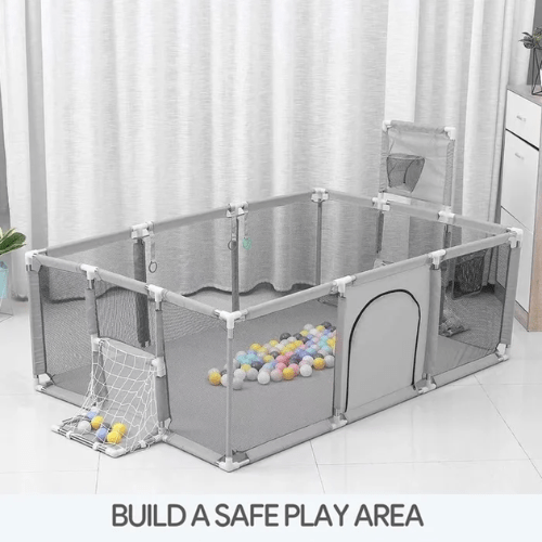Baby Playpen With Basketball Hoop - Mega Cart