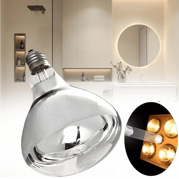 Bathroom Infrared Heating Lamp 4 Bulb With Base - Instant Warmth & Durability - Mega Cart