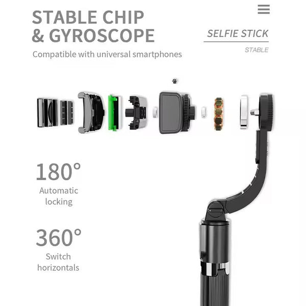 Bluetooth Gimbal Selfie Stick with Tripod Stand - Mega Cart