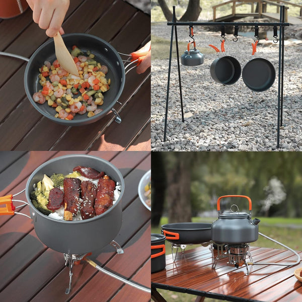Camping Cooking Set with Kettle - Mega Cart