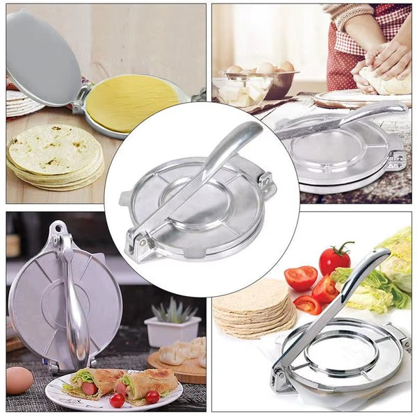Compact Aluminium Tortilla Press for Flatbreads - Mega Cart