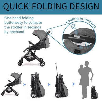 Compact Lightweight Foldable Travel Stroller for Infants & Toddlers - Mega Cart