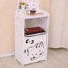 Compact White Bedside Table with Door - Mega Cart