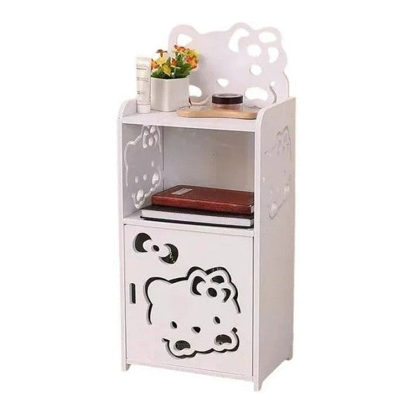 Compact White Bedside Table with Door - Mega Cart