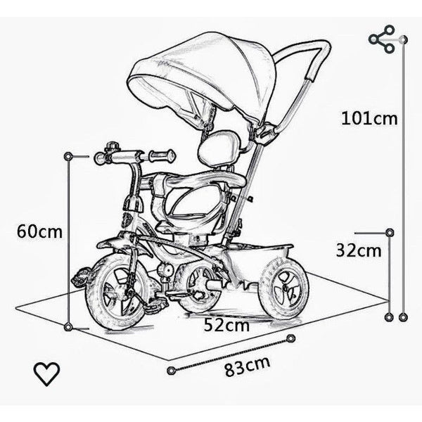 Convertible 3-in-1 Stroller and Trike for Kids - Mega Cart