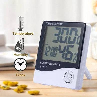 Digital Thermometer & Hygrometer with LCD Display & Alarm Function - Mega Cart