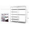 Double Row 9 Tier Shoe Rack with Fabric Cover - Mega Cart