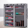 Double Row 9 Tier Shoe Rack with Fabric Cover - Mega Cart