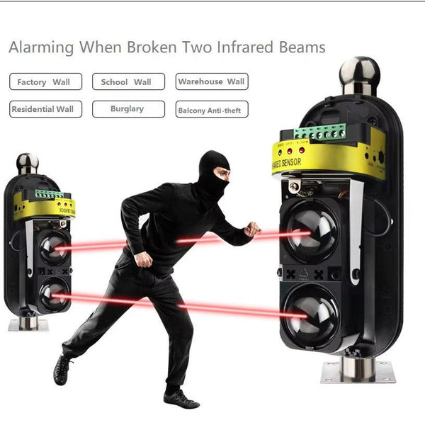 Dual Beam Infrared Sensor Alarm Set - Mega Cart