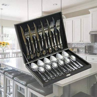 Elegant 24 Piece Stainless Steel Cutlery Set in Gift Box - Mega Cart