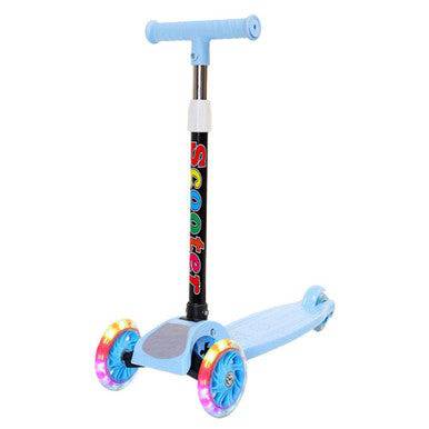 Foldable 3-Wheel Kids Scooter with LED Light-Up Wheels - Mega Cart