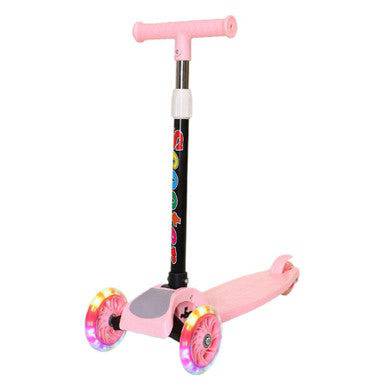 Foldable 3-Wheel Kids Scooter with LED Light-Up Wheels - Mega Cart