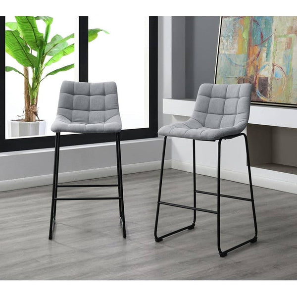 PrimeNest - Set of 5 Velvet Pub Height Bar Stools - Industrial Style - Mega Cart