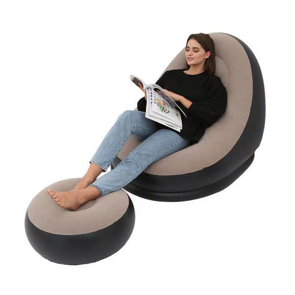 Inflatable Lazy Sofa Bed & Ottoman Set - Mega Cart