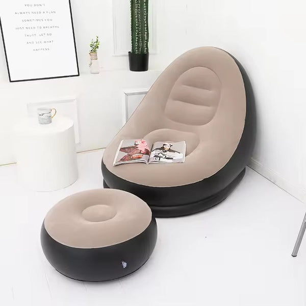 Inflatable Lazy Sofa Bed & Ottoman Set - Mega Cart