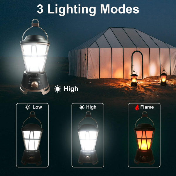 LED Camping Lantern with Flickering Flame - Mega Cart