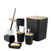 Luxurious 6-Piece Bathroom Accessories Set With Wooden Lid - Mega Cart