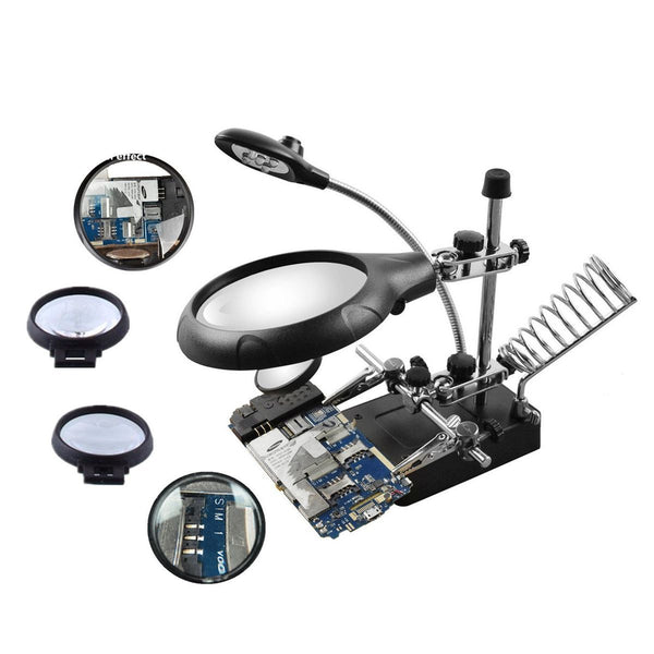 Magnifying Glass Stand with LED Lights - Mega Cart